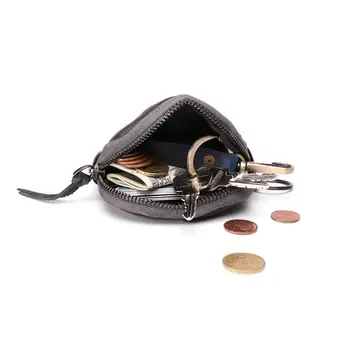 

4 colors Genuine Leather Coin Purse Women Small Wallet Change Purses Mini Zipper Money Bags Children's Pocket Wallets Key Holder