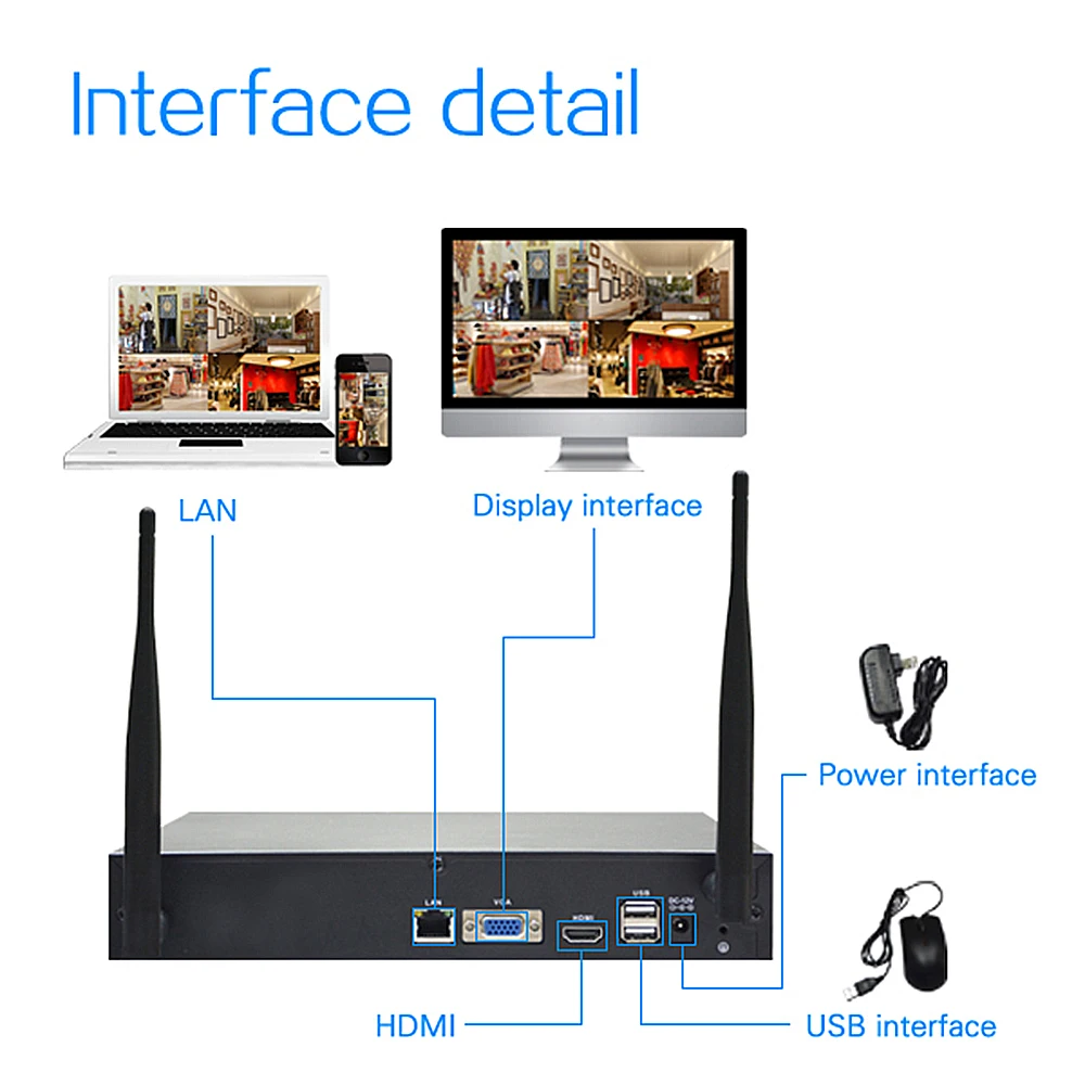 Yispo 8CH Беспроводная система видеонаблюдения NVR 720 P ip-камера wifi непогодная ИК-камера ночного видения домашняя камера видеонаблюдения 1.0MP