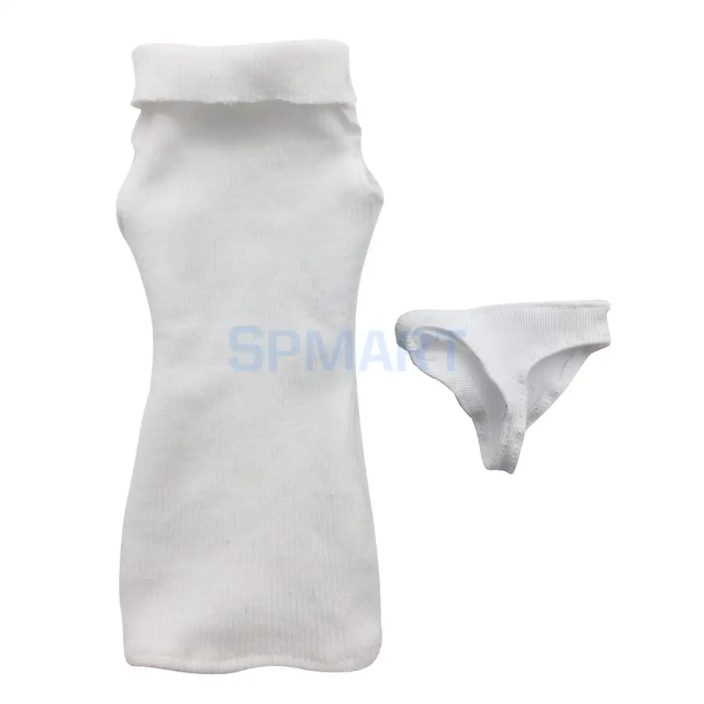 1/6 Scale White Off-shoulder Knit Mini Dress & Briefs Outfit Set for 12 INCH Action Figure    Cy Girls Accessories