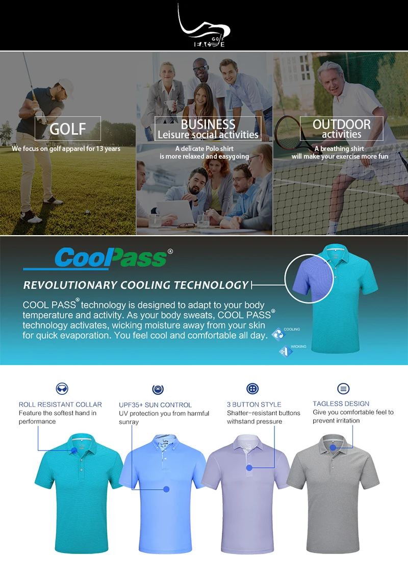 EAGEGOF Мужская рубашка поло с коротким рукавом для гольфа, быстросохнущая одежда для гольфа, Мужская дышащая Спортивная одежда для гольфа, одежда для тренировок