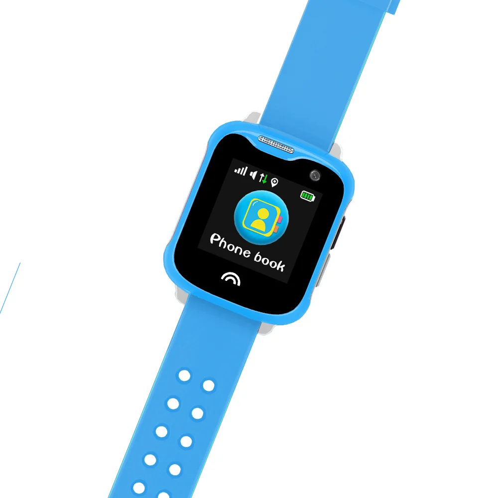 D7 Детские умные часы с gps отслеживанием GSM SIM детские gps часы трекер Водонепроницаемый спортивный голосовой мониторинг забор сигнализация SOS - Цвет: Blue