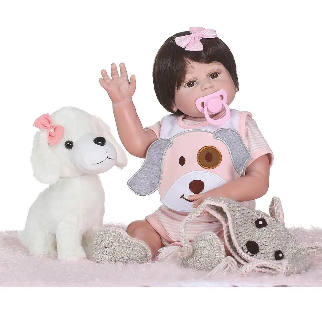 

Kids Soft Silicone Realistic With Clothes Reborn Collectibles, Gift, Playmate Baby Pink 2-4Years Doll