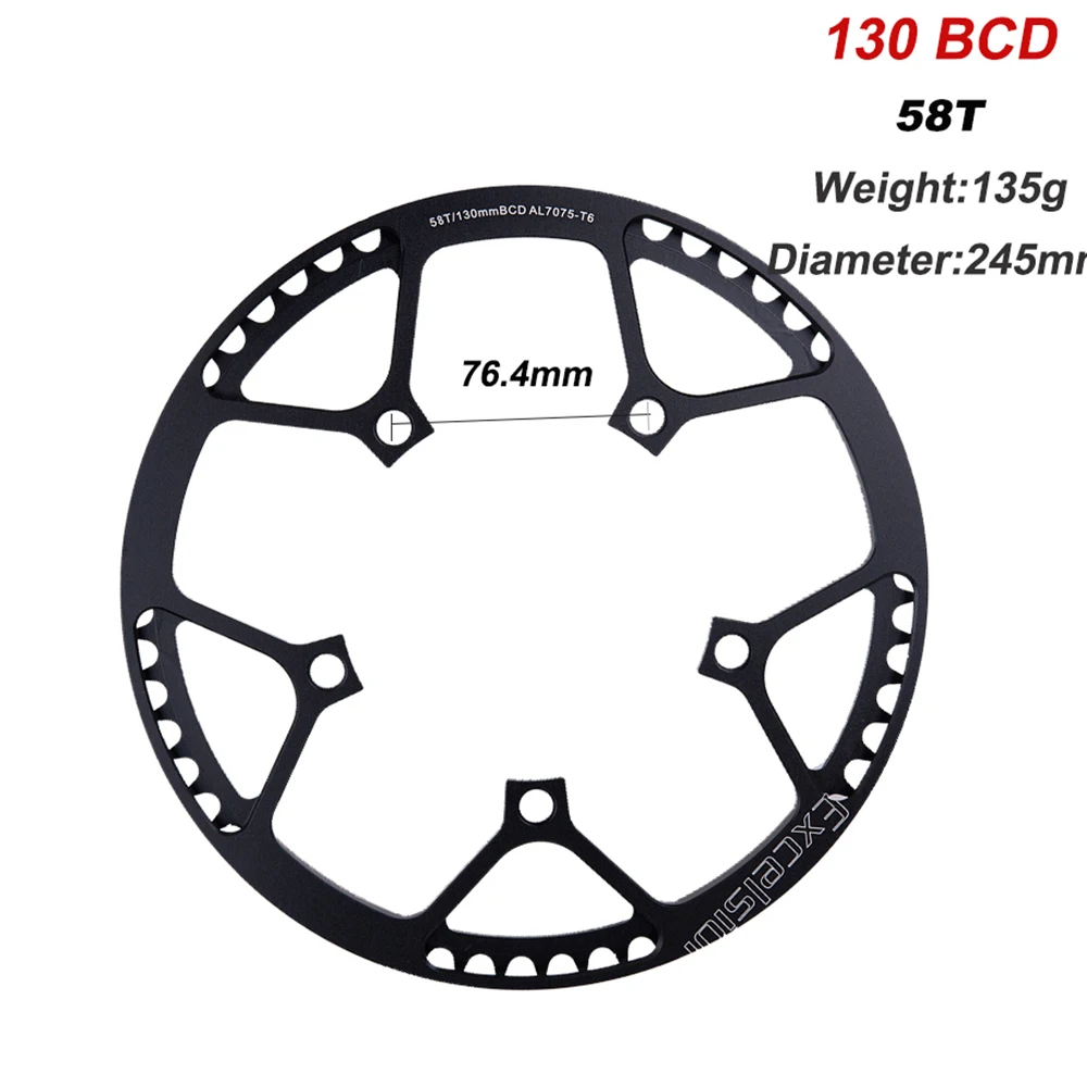 ZTTO, 1 скорость, сплав, BMX, велосипедная цепь, 45 T, 47 T, 53 T, 56 T, 58 T, Ультралегкая, 130BCD, круглая цепь, кольцо, складной велосипед, шатун