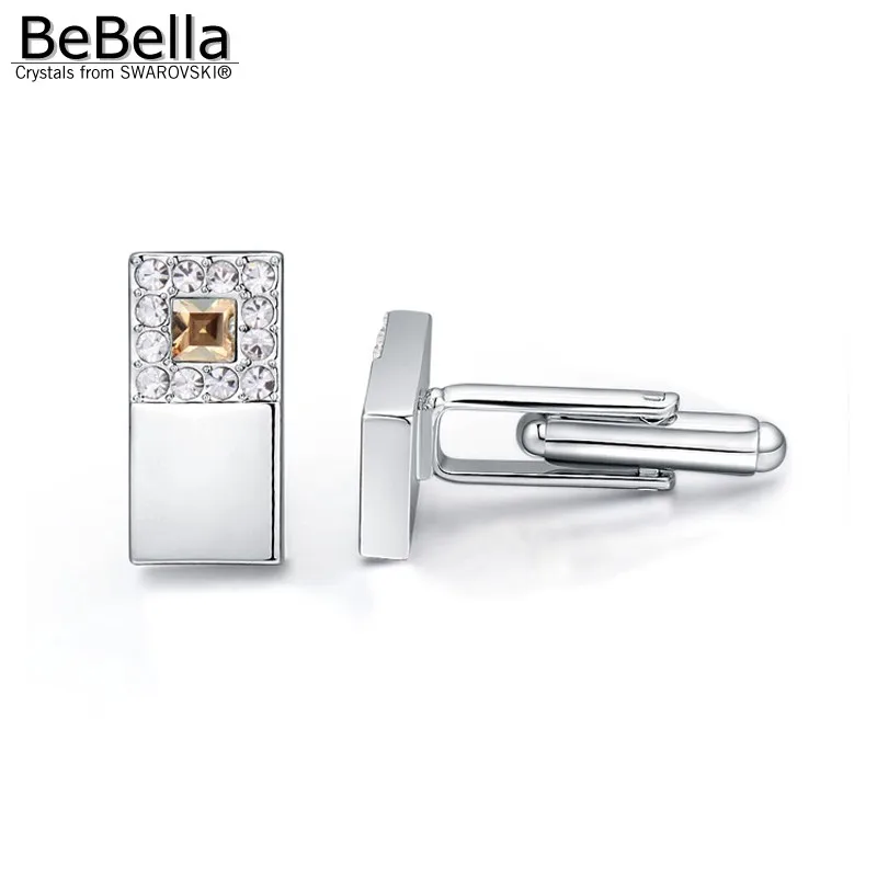 

BeBella Men's square crystal cufflinks Made with Swarovski ELEMENTS for Father's Day gift