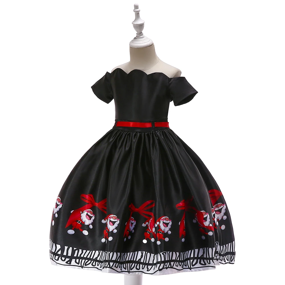Berngi/новое красивое платье с принтом для девочек; vestidos; платье принцессы Санты для маленьких девочек; рождественские наряды; одежда