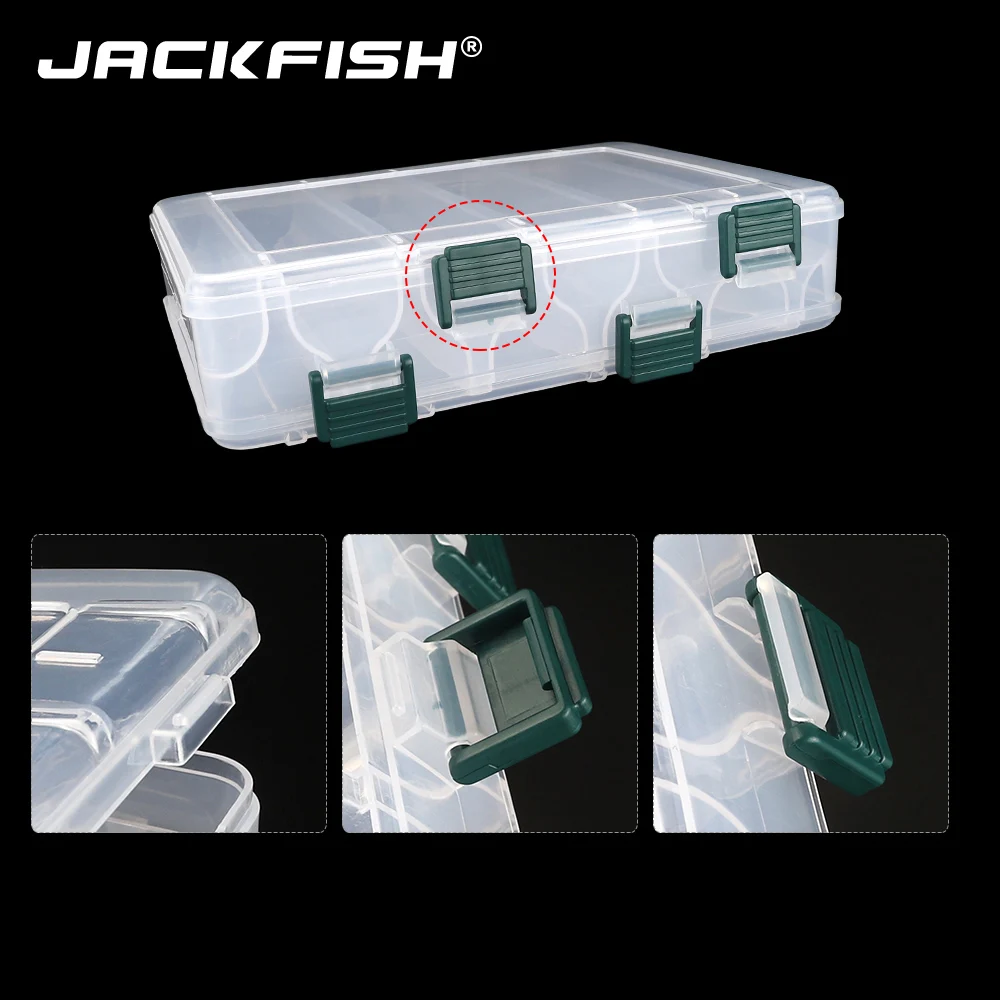 Двухслойная коробка для рыбалки JACKFISH из ПВХ 20 см * 15 чехол хранения приманки