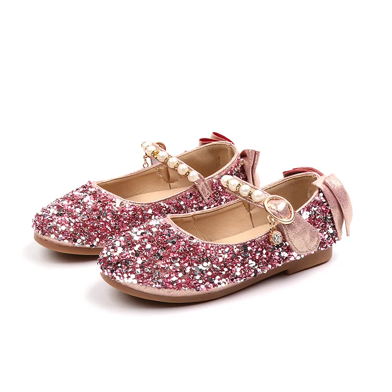 

JGVIKOTO Spring Autumn Girls Leather Shoes Big Kids School Shoes Princess Party Wedding Shoes Rhinestone Beading Pendant Bowtie