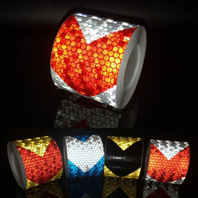 50mm width Shining Reflective Warning Self-Adhesive Stikcer with Color Arrow Printing for Car