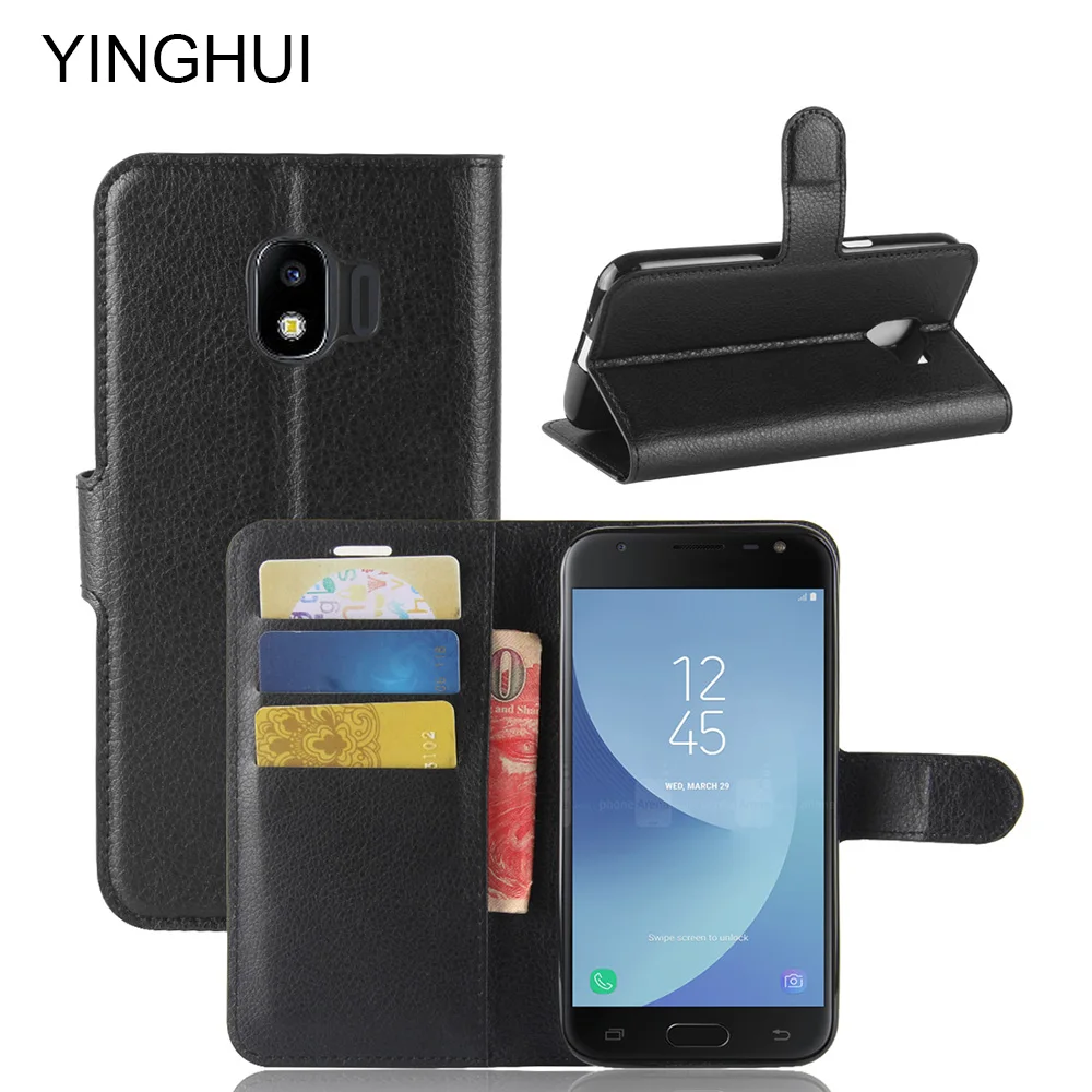 

YINGHUI For Samsung Galaxy J2 Pro 2018 Phone Case Luxury Flip PU Leather Wallet Style Back Cover For Samsung J2 Pro 2018 Cases