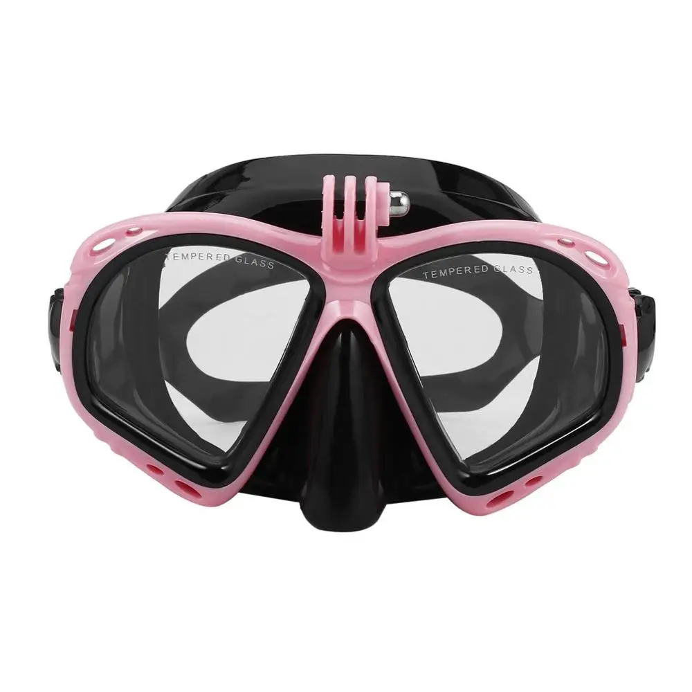 Профессиональная маска для подводного плавания, подводное плавание, очки для плавания, оборудование для подводного плавания, подходит для большинства спортивных камер - Цвет: Pink