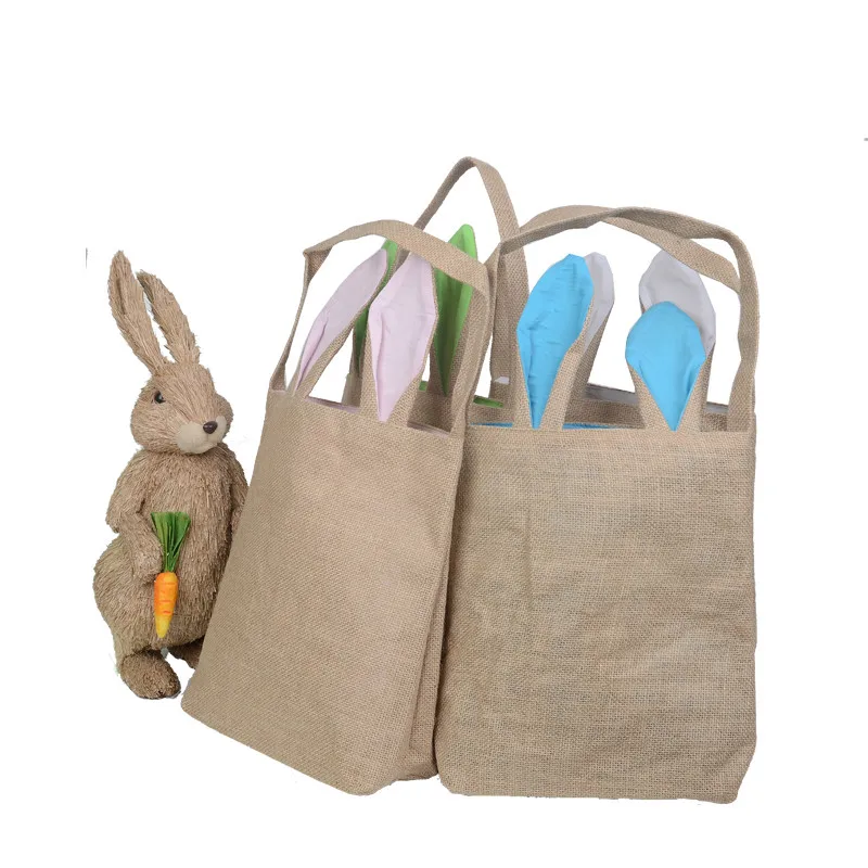 Fast Shipping Easter Bag 100pcs/lot Hot Easter Bunny Candy Bags Jute