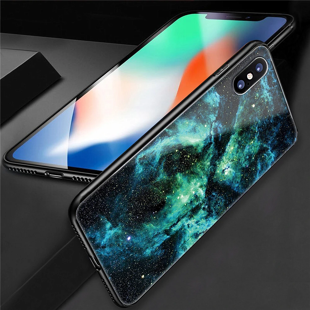 Телефоны Чехол для IPhone X 10 Дело Мягкие TPU + ультра тонкий прозрачный Стекло задняя