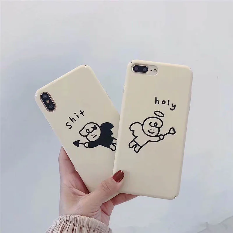 

2019 Cartoon Little Angel For Iphone 6 6S 7 8plus X Xs Xr Xsmax Hard Shell Couple Mobile Phone Case