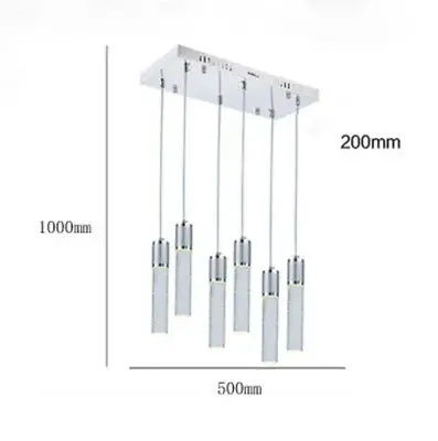 HAIXIANG светодиодный хрустальный светильник с пузырьками, светильник для столовой, современный подвесной светильник, светильник для кухни - Цвет абажура: 6 Heads Long plate
