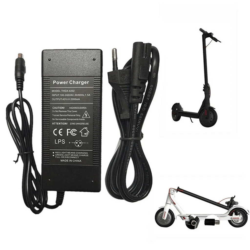 42V 2A LED зарядное устройство для Xiaomi M365 Ninebot ES1 ES2 ES4 100 см быстрая безопасная зарядка