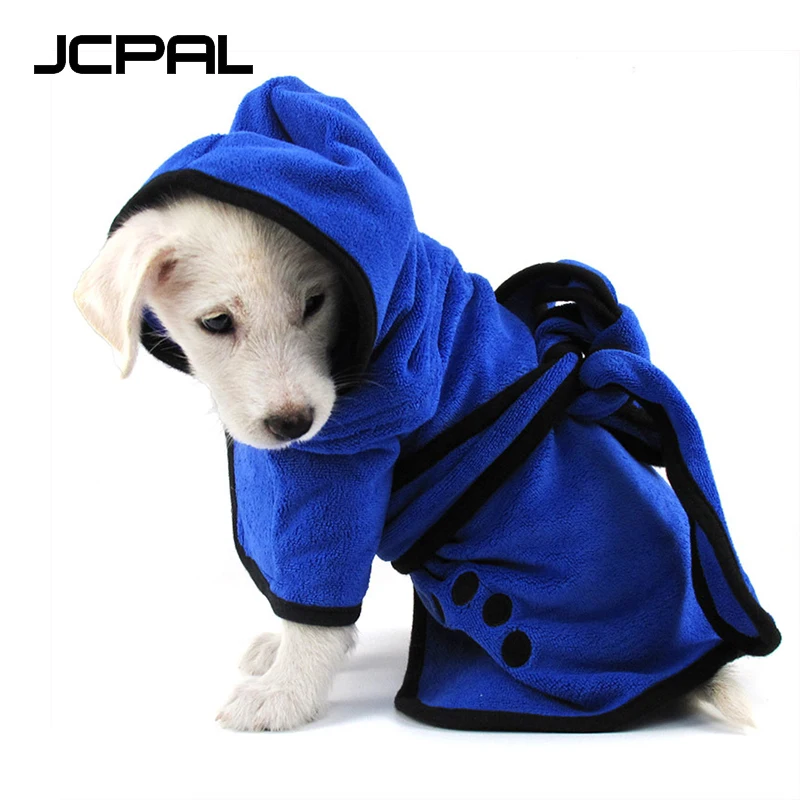 Goede JCPAL Huisdier Badjas Handdoeken Super Droog Snel Absorberende Water Ultra Zachte Microfiber Blauw Koffie Badjas Voor Hond Kat dierbenodigdheden