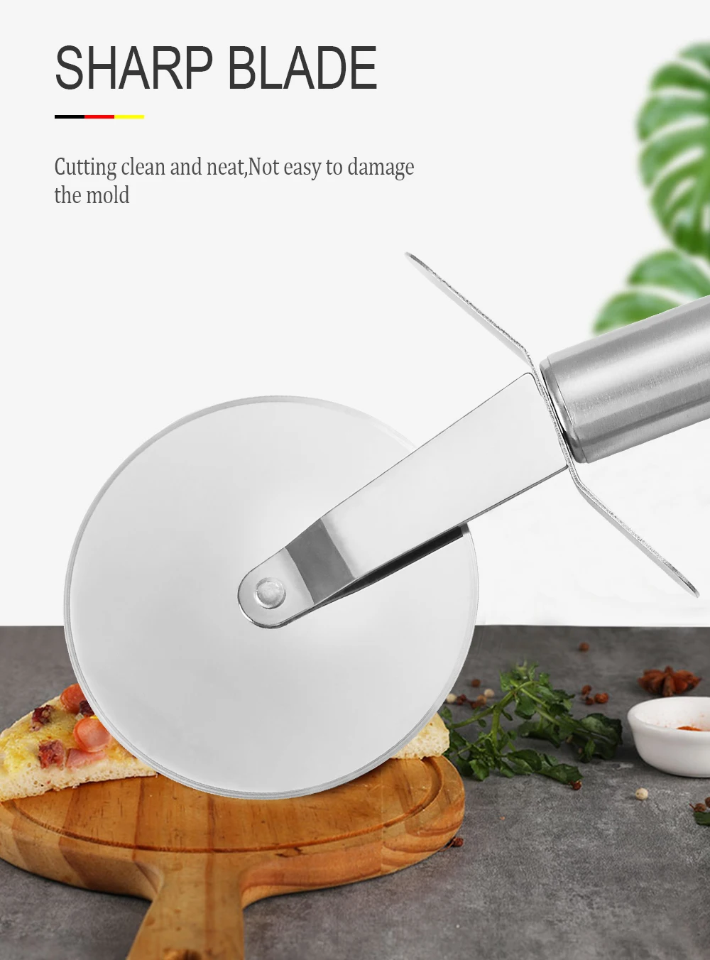 AINZUO Rolled Pizza Knife Stainless Steel Pizza Cutter For Home Family Pizza Tools Easy Use Pizza Wheels Kitchen Accessories