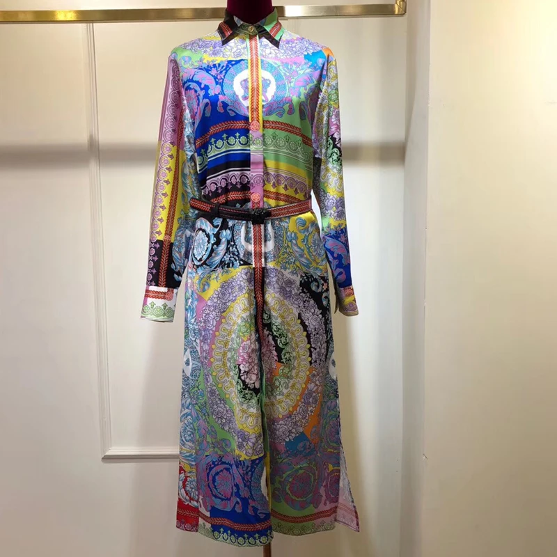 

Long Sleeve Print Dress Women Elegant Long Dress for Lady 2019 New Summer Women Dress Casual