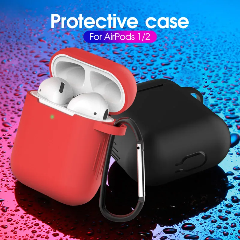 

Soft Silicone Case For Apple Airpods Shockproof Cover For Apple AirPods Earphone Ultra Thin Case with Hooks Without Earphone