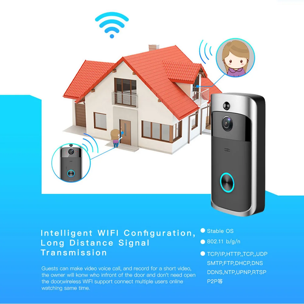 CDYCAM батарея wifi дверной Звонок IP видеодомофон Wi Fi звонок ИК сигнализация 720P