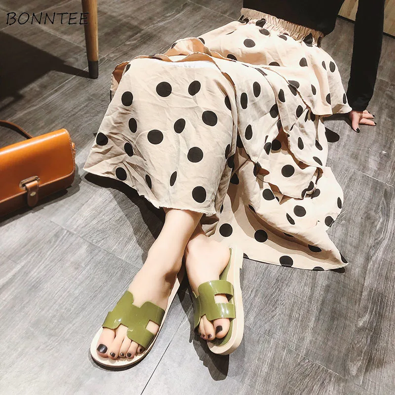 

Summer Slippers Women New Korean Style Lightweight Leisure Simple Slipper Womens Flat with All-match Elegant Beach Female Shoes