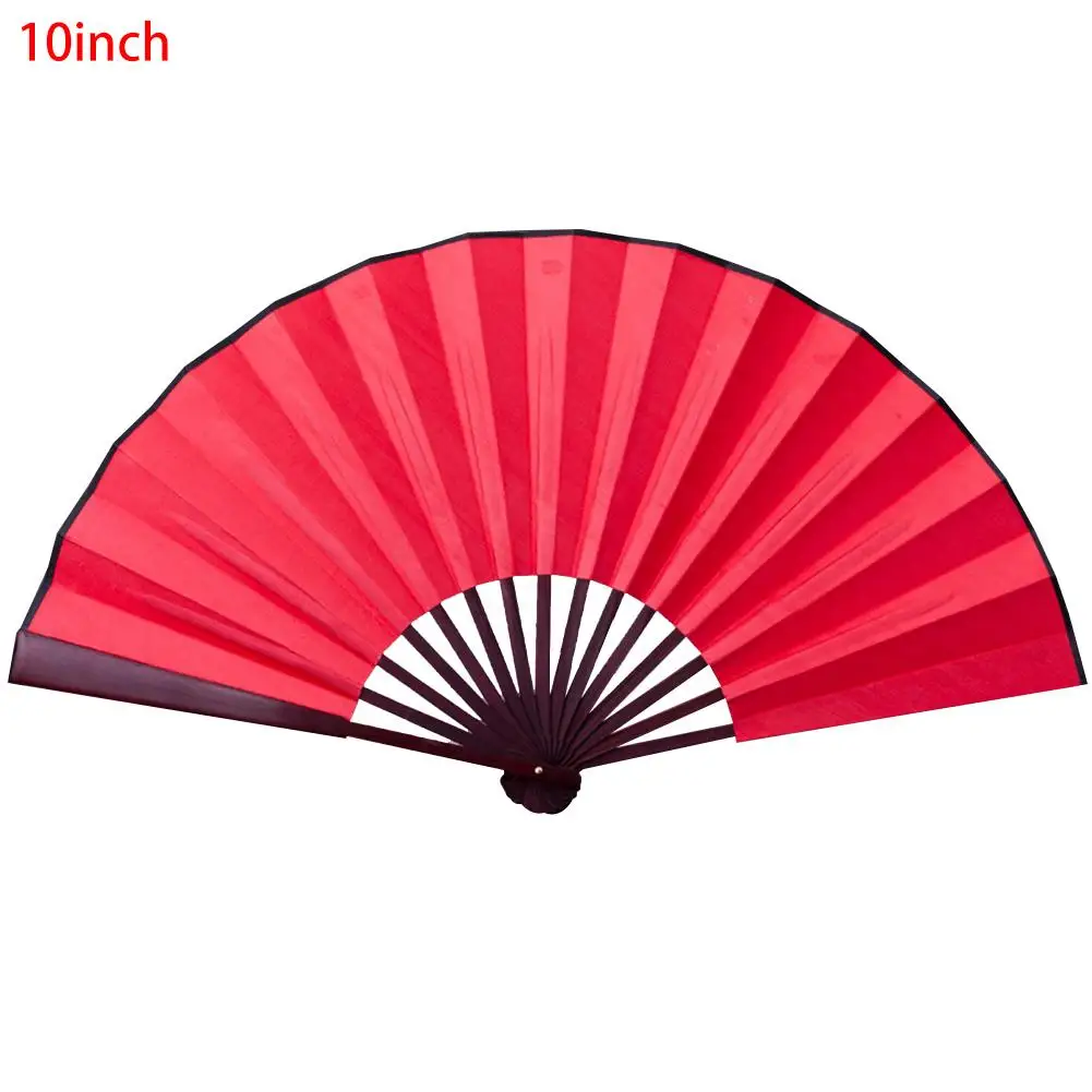 8 Inch/10 Inch Silk Cloth Blank Chinese Folding Fan Wooden Bamboo Antiquity Folding Fan For Calligraphy Painting Dropshipping - Цвет: White