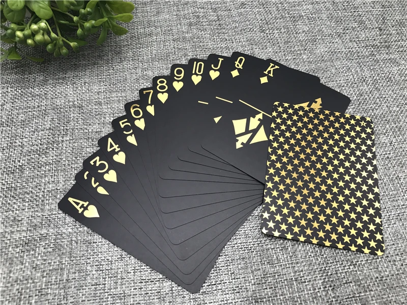Водостойкий пластиковый ПВХ игральные карты покер чистый черный цвет покер карты классические фокусы инструмент 3 цвета красный/серебристый/золотой