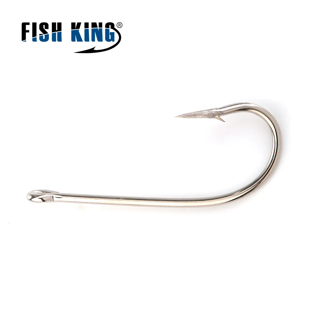 FISH KING 100 шт./лот 10 # 20 рыболовный крючок из высокоуглеродистой стали Peche Pesca 2330 Kirby