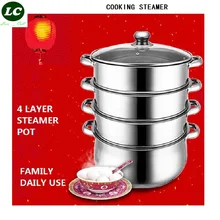 4 слоя 28 см Пароварка горшок INOX кастрюля для приготовления пищи мультяшная чашка из нержавеющей стали с отпаривателем нарисованная дно