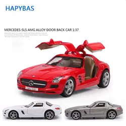 Горячая Металлическая литая модель автомобиля 1 37 pagani тянуть назад racer автомобиль типа «крыло чайки» двери литой красный белый серый