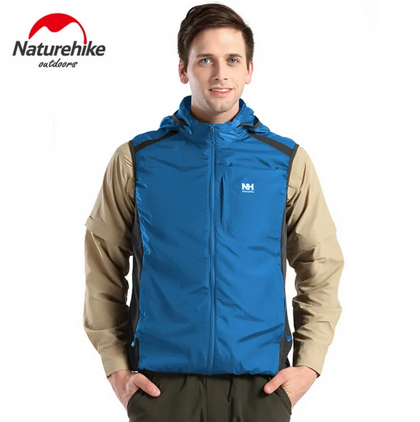Naturehike outdoor fleece vest, men's slim plus velvet hooded vest
