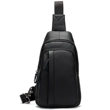 Genuine Leather Men's Sling Chest Bag Pack Casual Cross body Bag Waist Shoulder Messenger Back Pack For Travel Male Handbag New new men genuine leather first layer cowhide high capacity travel cross body shoulder messenger sling chest day pack bag