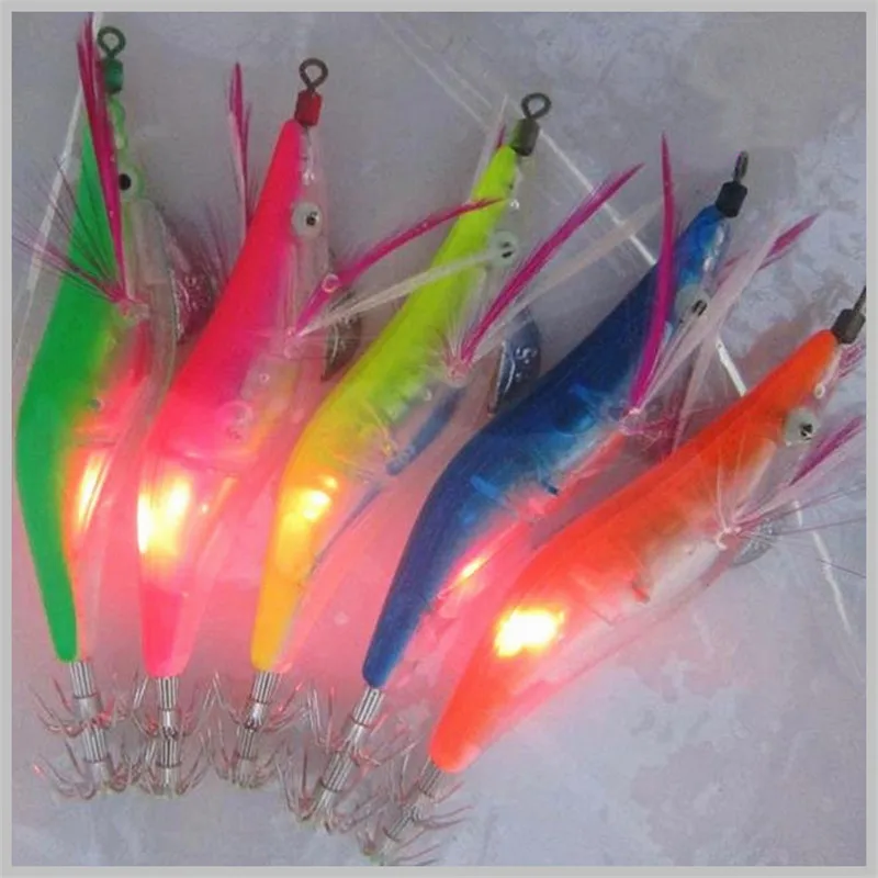 Good Quality 6pcs/lot 2.5 4 inch 10cm LED Electronic Luminous Squid