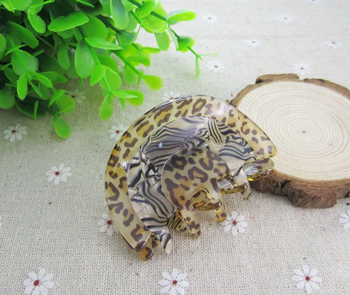 

hot 2019 Large brief acrylic hair caught leopard print hairpin gripper fitted hair claws vertical clip