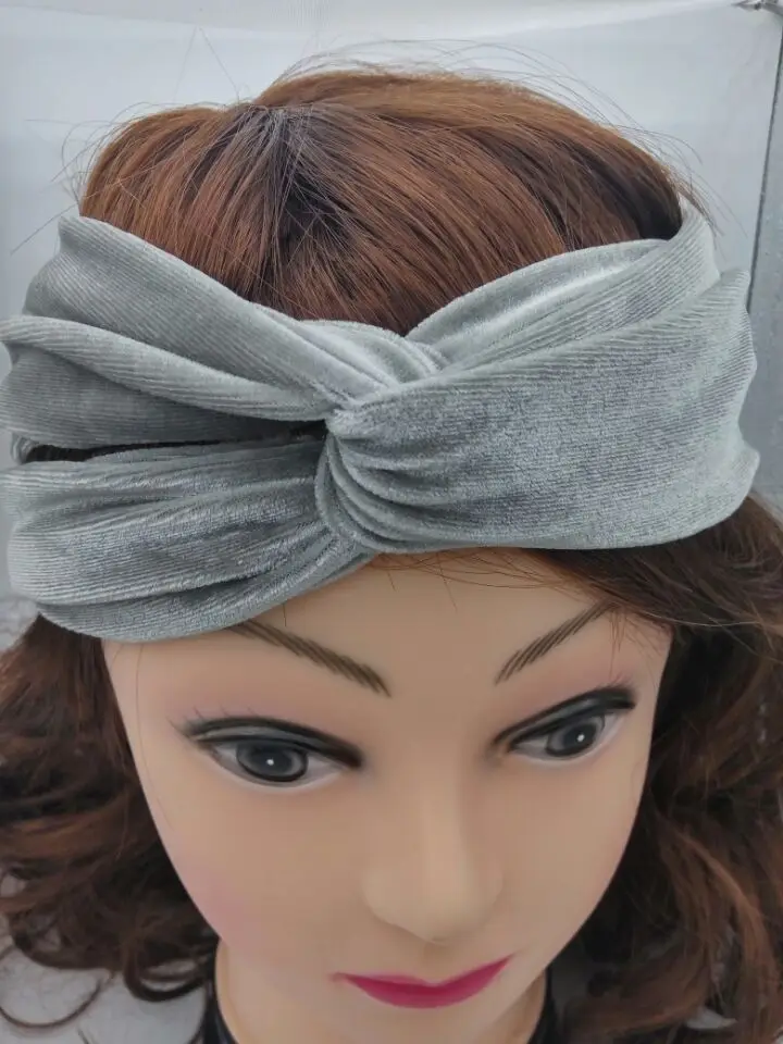 Распродажа, 1 шт., Женская винтажная неоновая повязка на голову, двойные эластичные бархатные тюрбаны, головные уборы