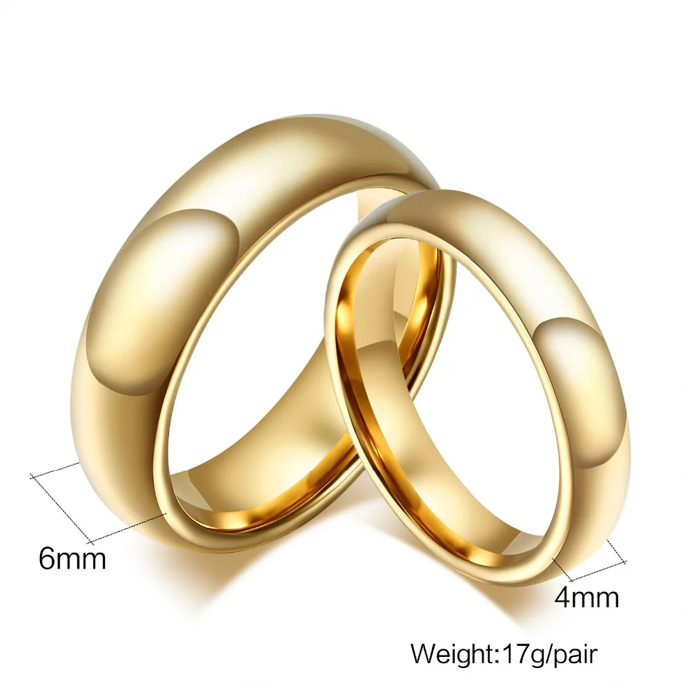 Мода, кольца из карбида вольфрама, 4 мм/6 мм, широкий золотой цвет, обручальные кольца для женщин и мужчин, ювелирные изделия