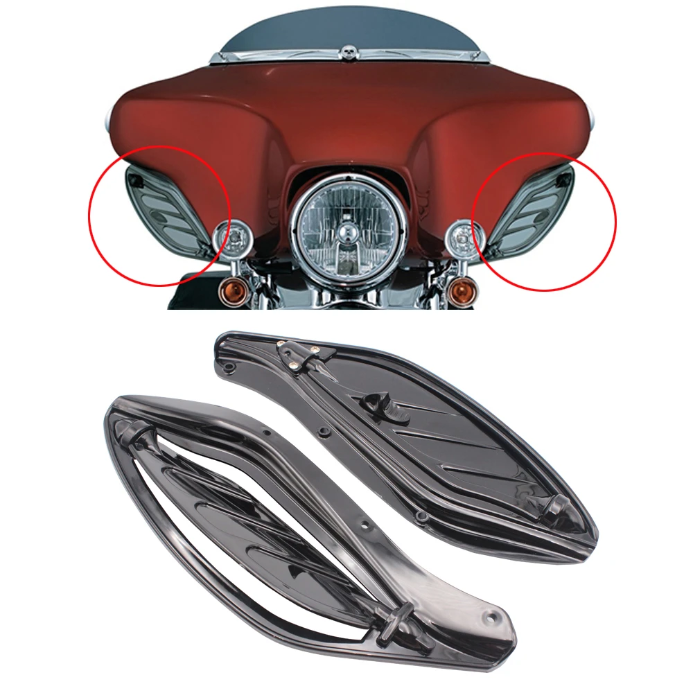 Nrpfell 2 Pcs Fairing Air Deflectors Side Wings Windshield Side Cover Shield for 1996-2013 Touring Electra/Street/Tri Glide CVO Nrpfell 2 Pcs Fairing Air Deflectors Side Wings Windshield Side Cover Shield for 1996-2013 Touring Electra/Street/Tri Glide CVO