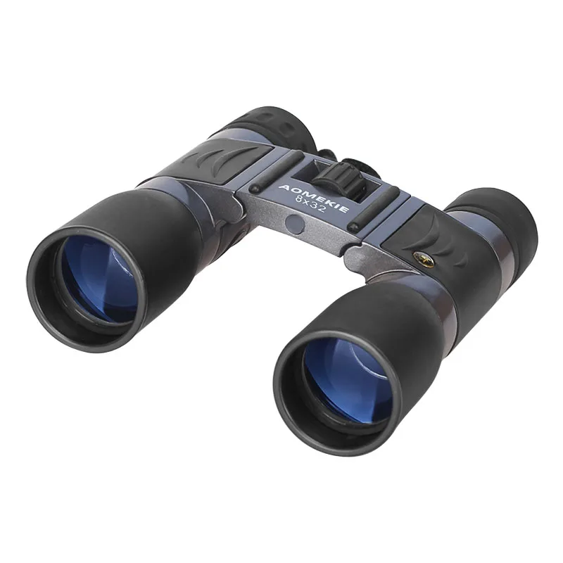 8X32 Binculars HD Оптическое стекло FMC объектив Открытый наблюдения за птицами охотничий телескоп складной компактный размер металлическая рамка