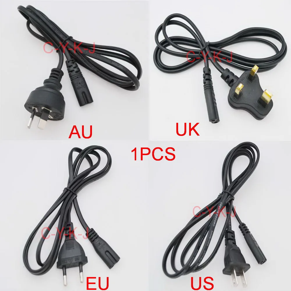 1pcs High quality 2 Prong US ,EU,UK, AU Plug AC Power Cord Cable Charge  Adapter PC Laptop