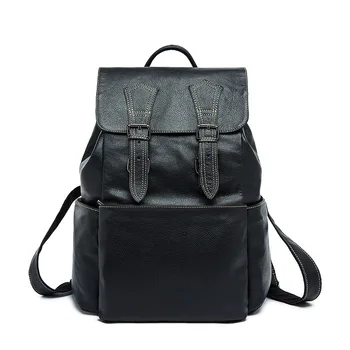 

wholesale man and women leather bag double Vintage cowhide men bucket backpacks