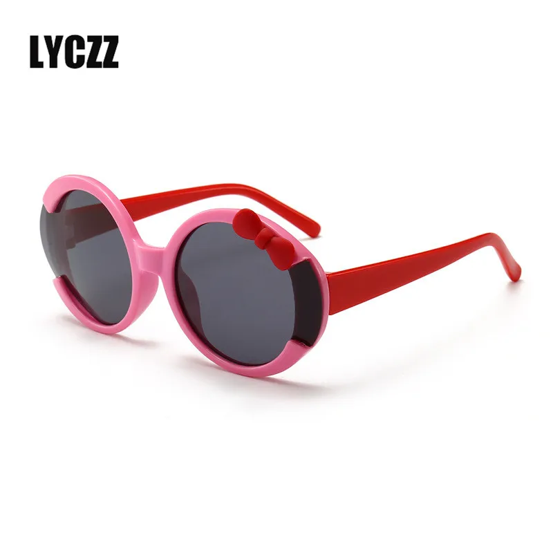 LYCZZ Винтаж очки детские солнцезащитные Лук Круглый Gafas для малышей UV400 девушка