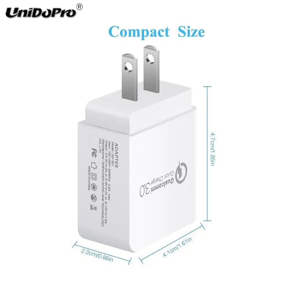 Зарядное устройство UNIDOPRO Quick Charge QC 3,0 18 Вт US EU Plug AC для Teclast X70 R 3g, X89 Kindow, X80 power Pro Plus Fast Wall Chargeur