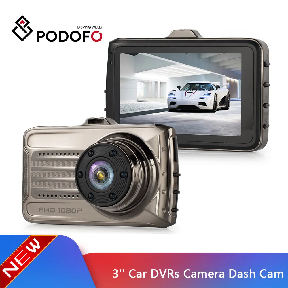 Podofo Автомобильный видеорегистратор Камера Dash Cam Full HD 1080P рекордер видео регистратор Ночная камера Carcam циклическая запись Dash камера