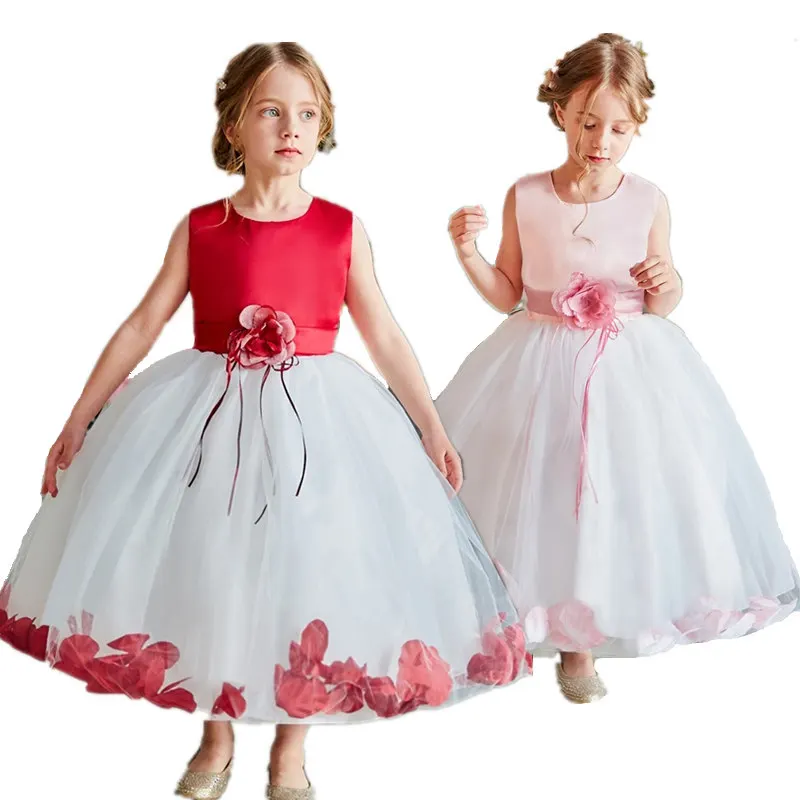 

Flower Girls Dresses For Wedding Tulle Mesh Girl Dress Party Evening Dress Children Princess Costume For Kids Gown Tutu Dress