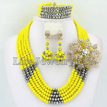 

Beautiful African Beads Jewelry Set Nigerian Wedding African Crystal Beads Jewelry Set HD2047