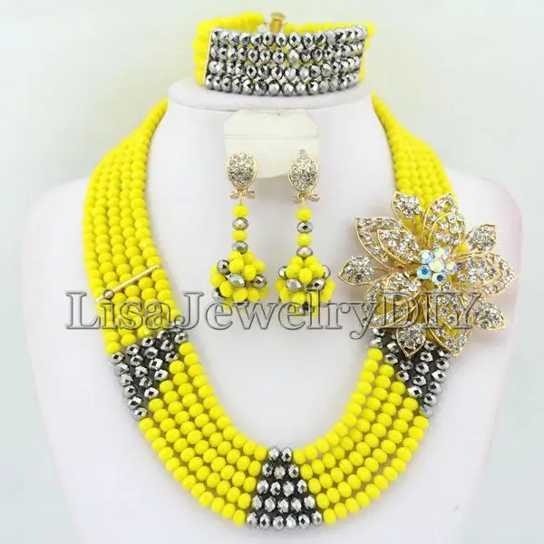 

Beautiful African Beads Jewelry Set Nigerian Wedding African Crystal Beads Jewelry Set HD2047