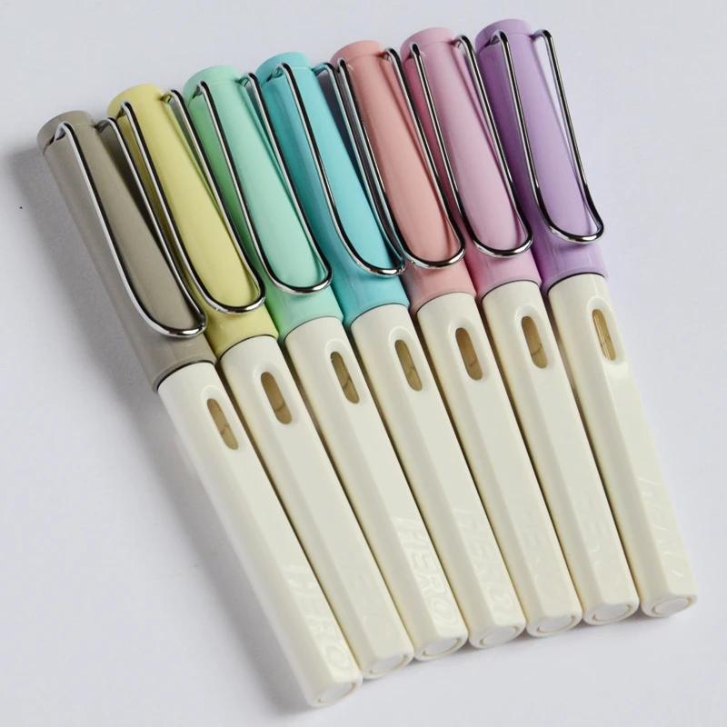 

HERO 359 SMALL FRESH OFFICE SCHOOL IRAURITA EF NIB FOUNTAIN PEN OLIVE GREEN YELLOW BLUE PINK PURPLE FOR CHOOSE SPECIAL GIFT PEN