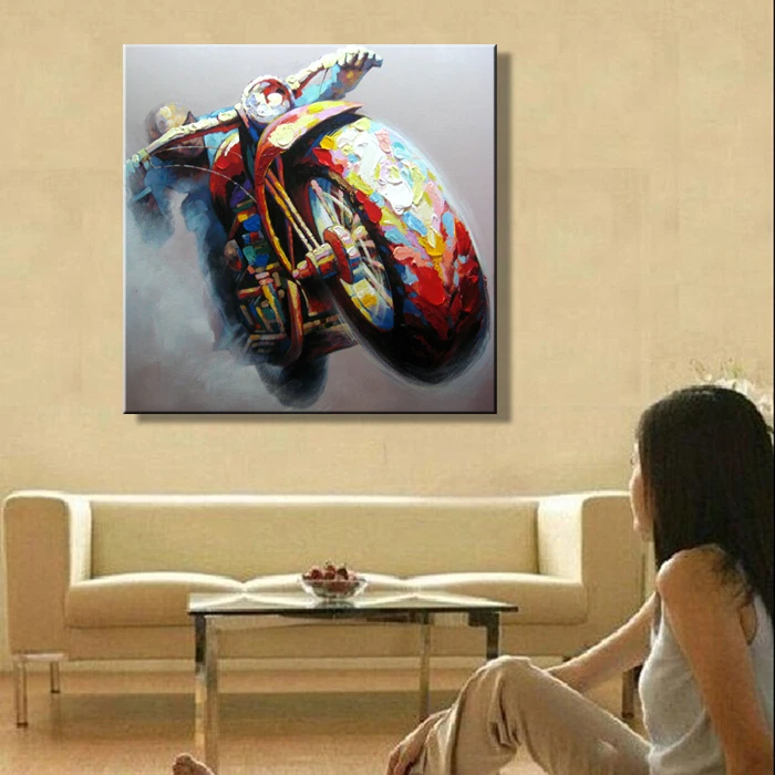 

oil painting modern Ghost chariots oil painting motorcycle on canvas abstract painting pop art cheap modern paintings AN-108