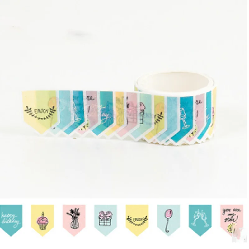 

80 Pcs/roll Creative Happy birthday blessing wish Decoration Washi Tape DIY Planner Diary Scrapbooking handcraft Masking Tape