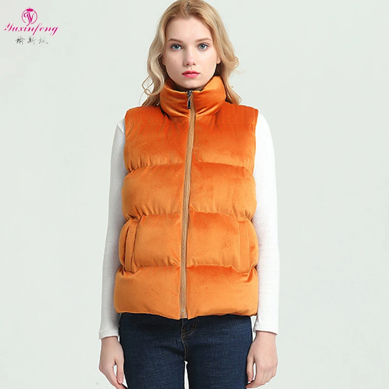 Yuxinfeng 3XL Plus Size Thick Cotton Vest Women Zipper Velvet Vest Sleeveless Lady Waist Coat